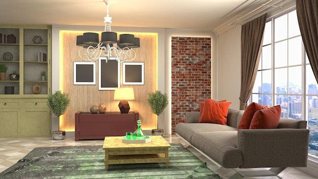 Illustration of the living room interior