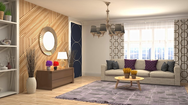 Illustration of the living room interior