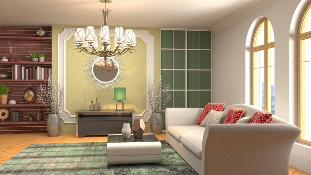 Illustration of the living room interior