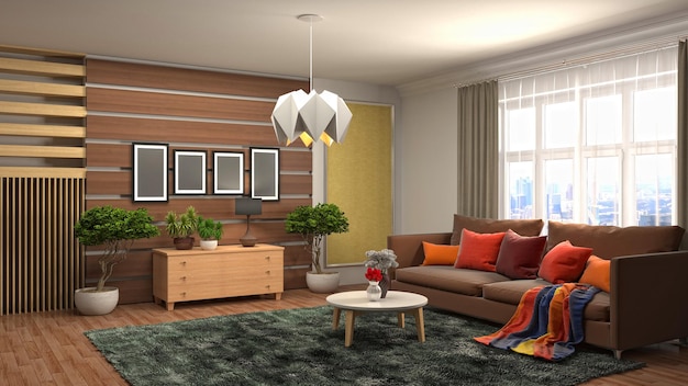 Photo illustration of the living room interior