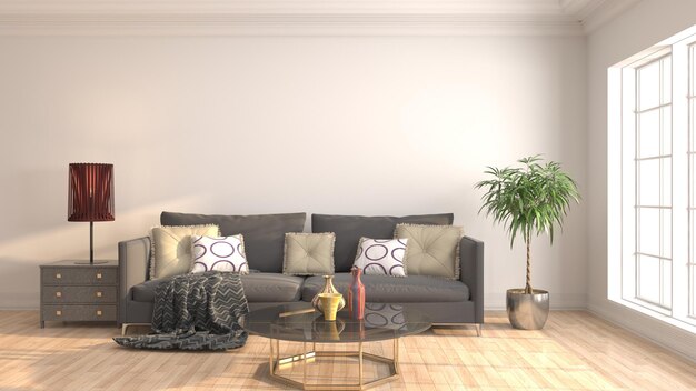 Illustration of the living room interior