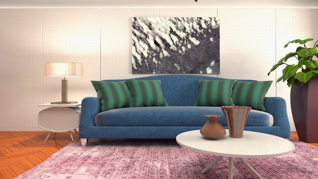 Illustration of the living room interior