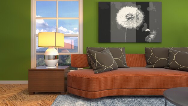 Photo illustration of the living room interior