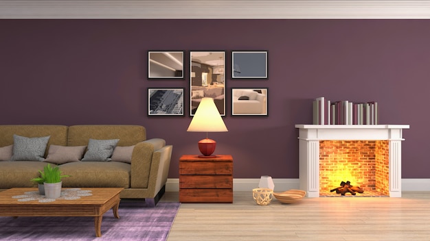 Illustration of the living room interior