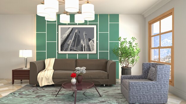 Photo illustration of the living room interior