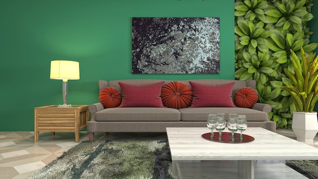 illustration of the living room interior