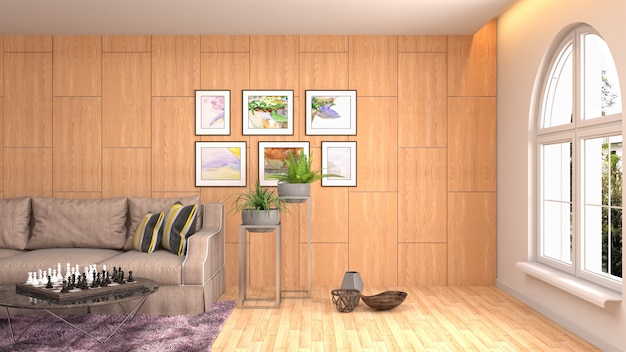 Illustration of the living room interior