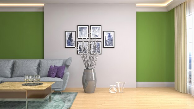 Illustration of the living room interior