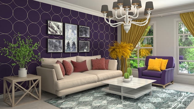 Photo illustration of the living room interior