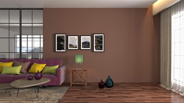 Illustration of the living room interior