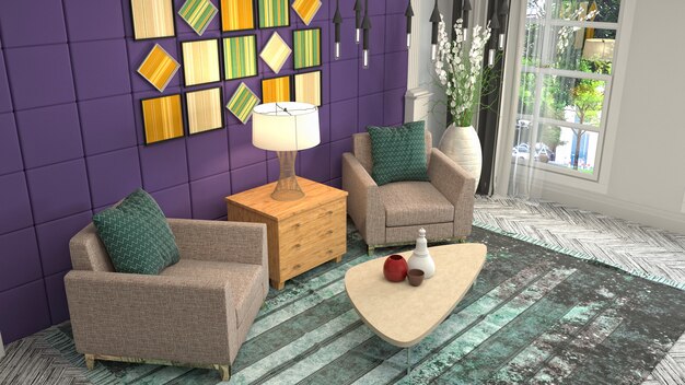 Photo illustration of the living room interior