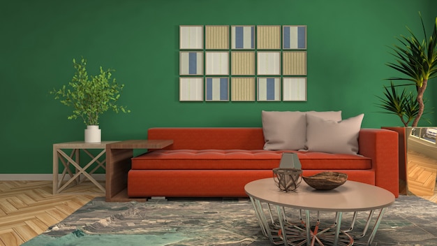 illustration of the living room interior
