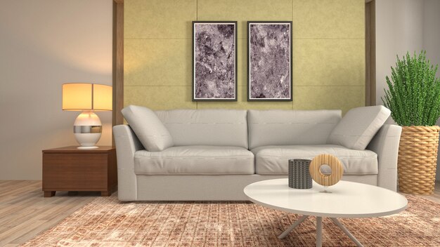 Illustration of the living room interior