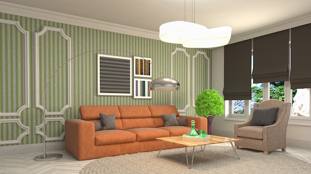 Illustration of the living room interior