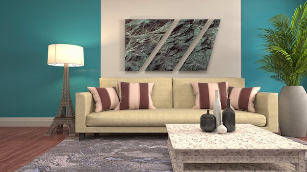 Photo illustration of the living room interior