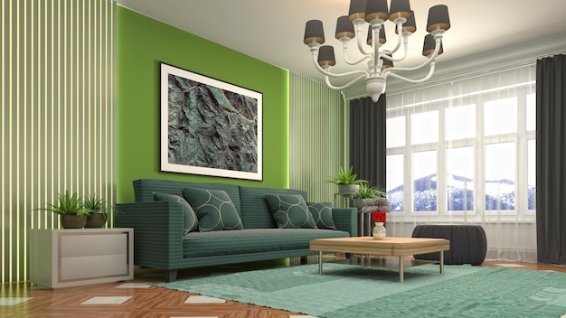 Illustration of the living room interior