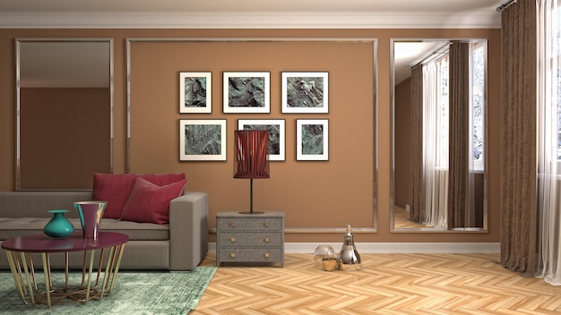 Illustration of the living room interior