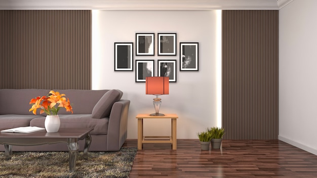 Illustration of the living room interior