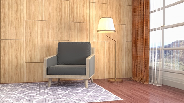 Illustration of the living room interior