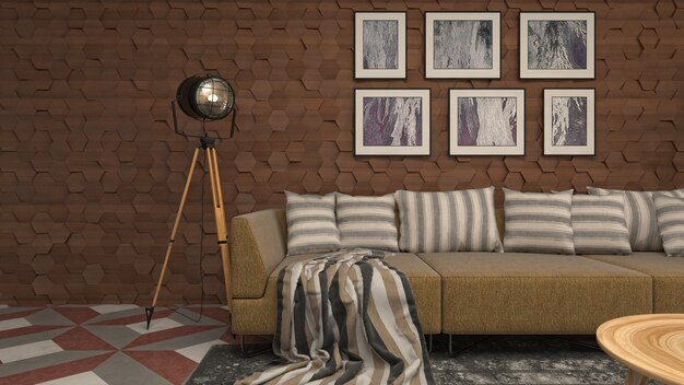 Photo illustration of the living room interior