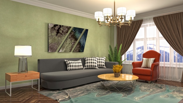 Photo illustration of the living room interior