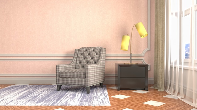 Illustration of the living room interior