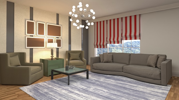 Photo illustration of the living room interior