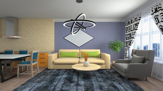 Photo illustration of the living room interior