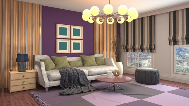 Illustration of the living room interior