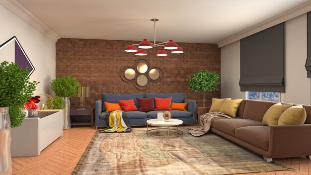 Illustration of the living room interior