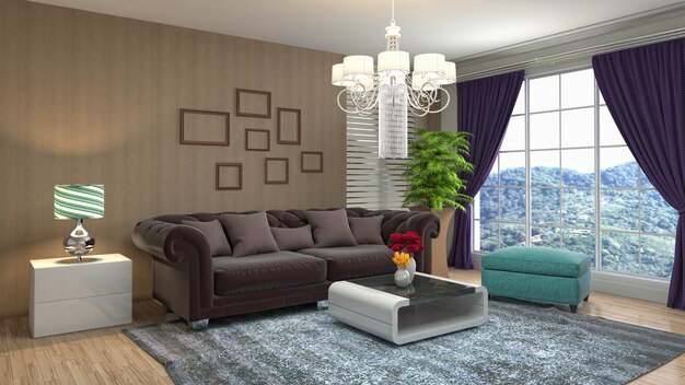 Illustration of the living room interior