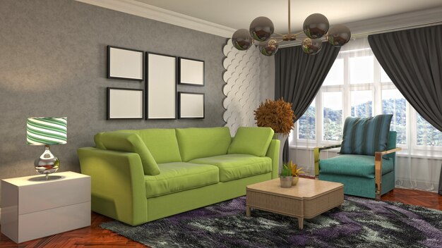 Photo illustration of the living room interior