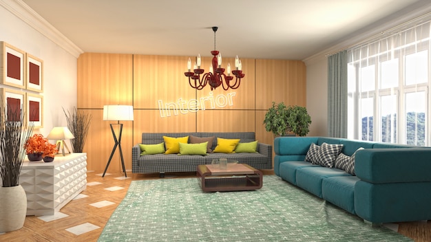 Illustration of the living room interior