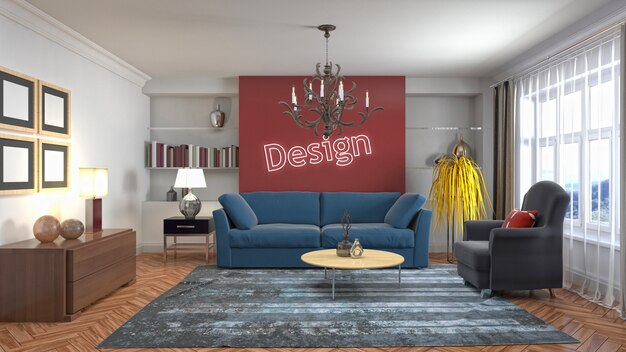 Photo illustration of the living room interior