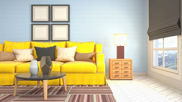 Illustration of the living room interior