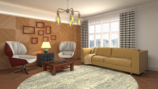 Illustration of the living room interior