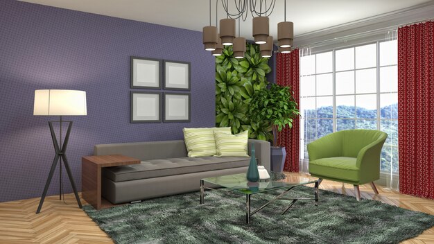 Illustration of the living room interior