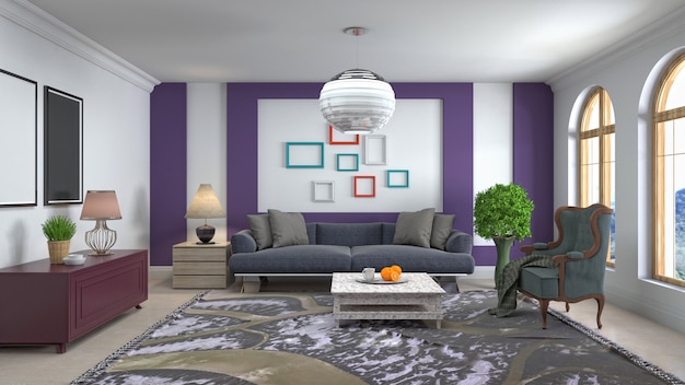 Illustration of the living room interior