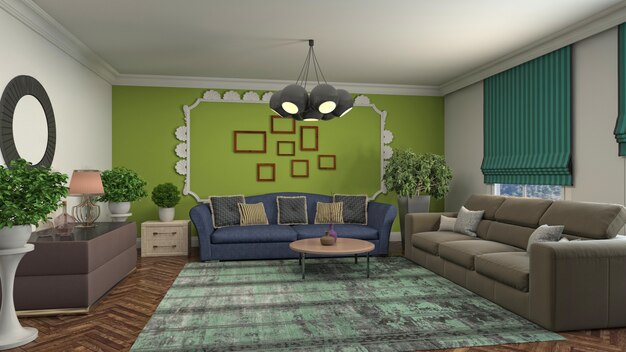 Illustration of the living room interior