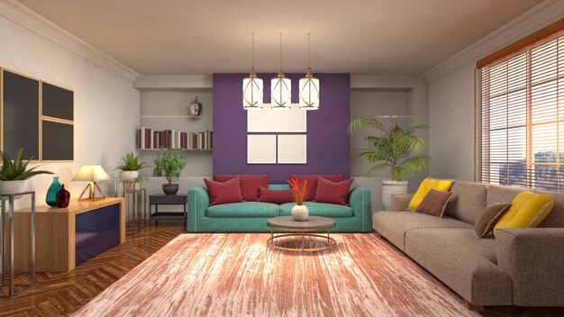 Illustration of the living room interior