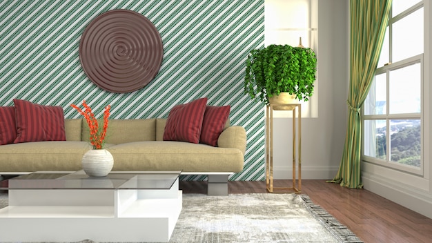 Photo illustration of the living room interior