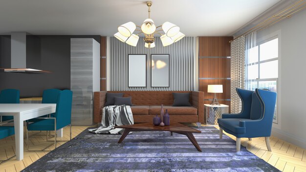 Illustration of the living room interior