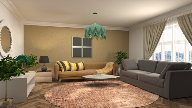 Illustration of the living room interior