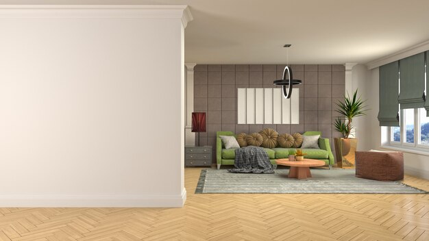 Illustration of the living room interior