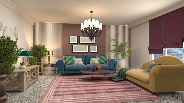 Illustration of the living room interior