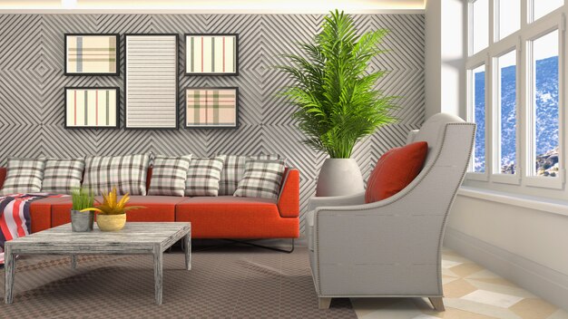 Photo illustration of the living room interior