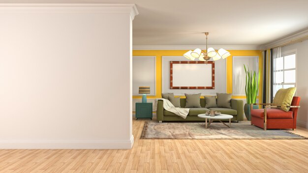 Illustration of the living room interior