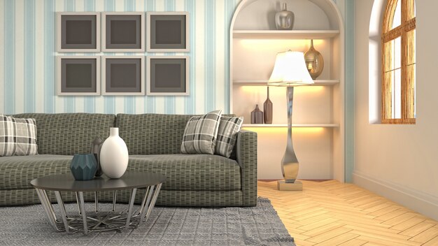 Illustration of the living room interior