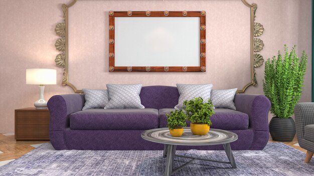 Illustration of the living room interior