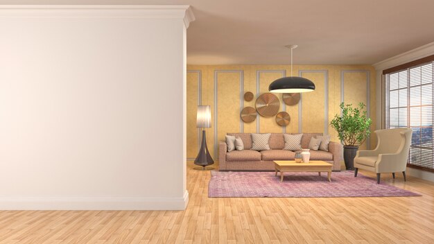 Illustration of the living room interior